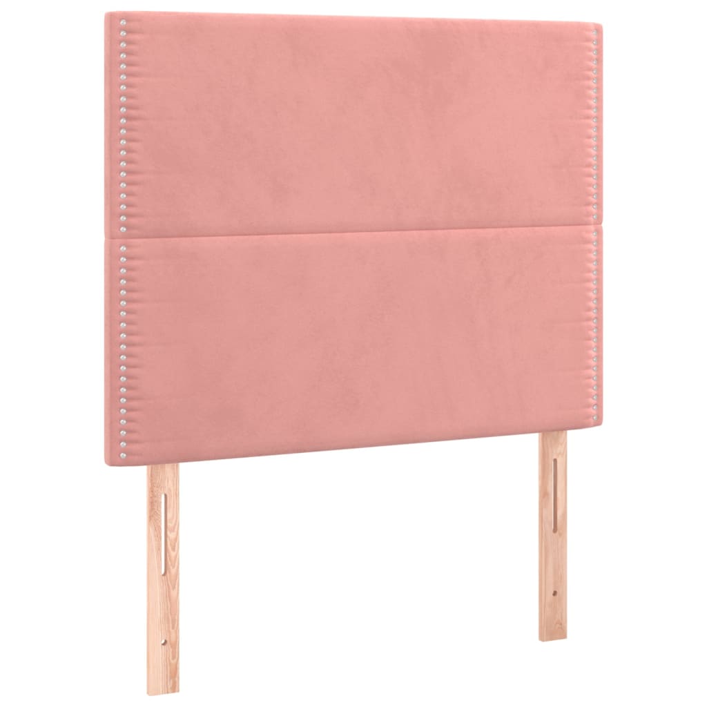 Kopfteile 2 Stk. Rosa 90x5x78/88 cm Samt