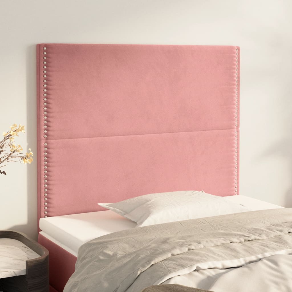 Kopfteile 2 Stk. Rosa 90x5x78/88 cm Samt