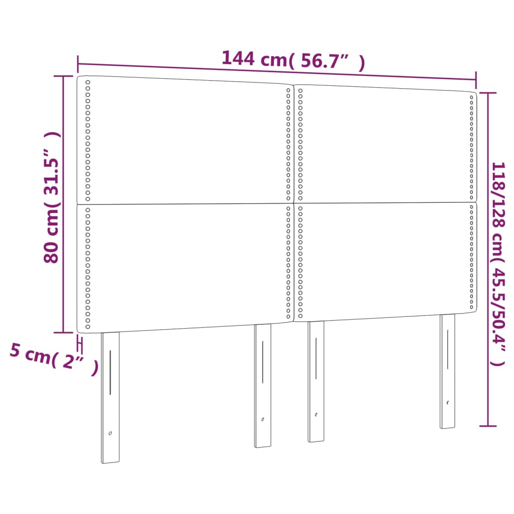 Kopfteile 4 Stk. Dunkelgrün 72x5x78/88 cm Samt