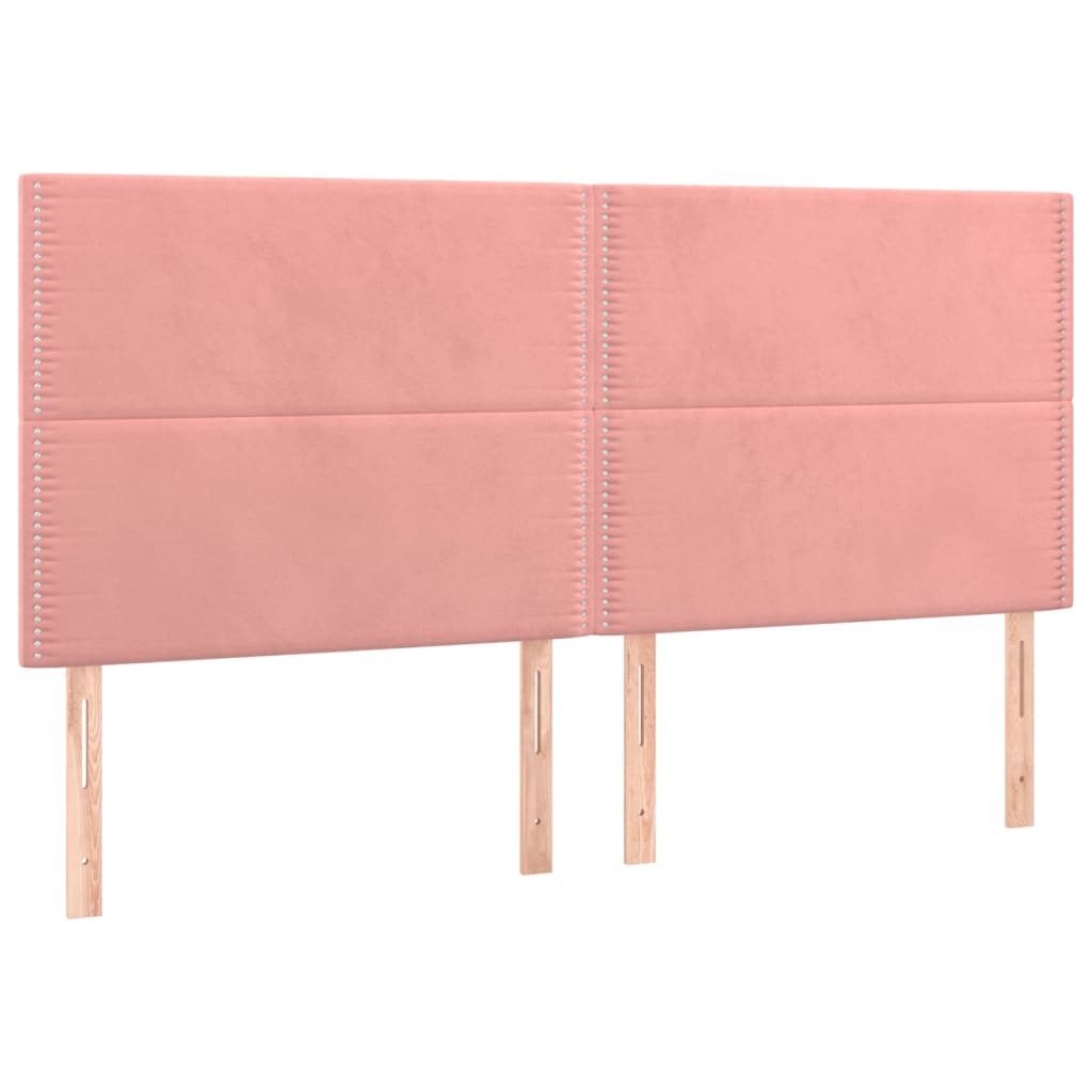 Kopfteile 4 Stk. Rosa 100x5x78/88 cm Samt