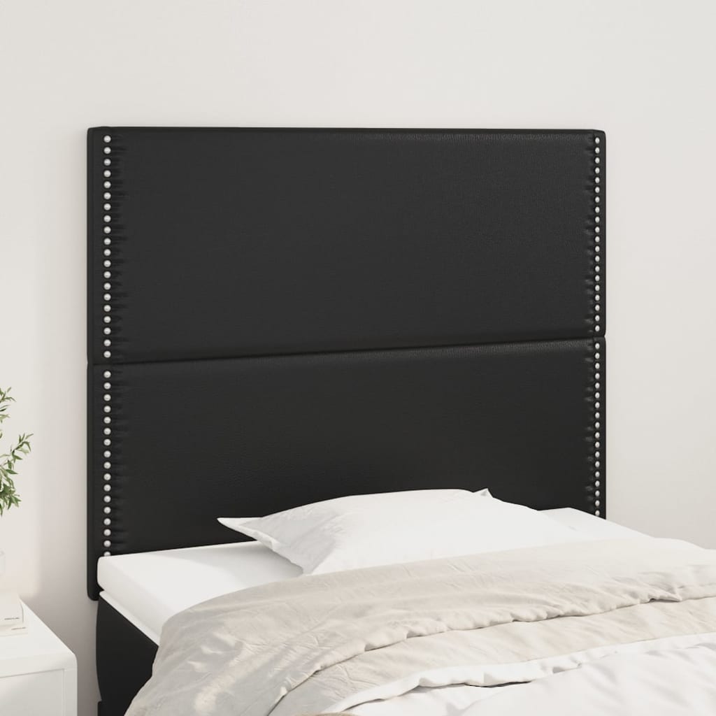 Kopfteile 2 Stk. Schwarz 80x5x78/88 cm Kunstleder