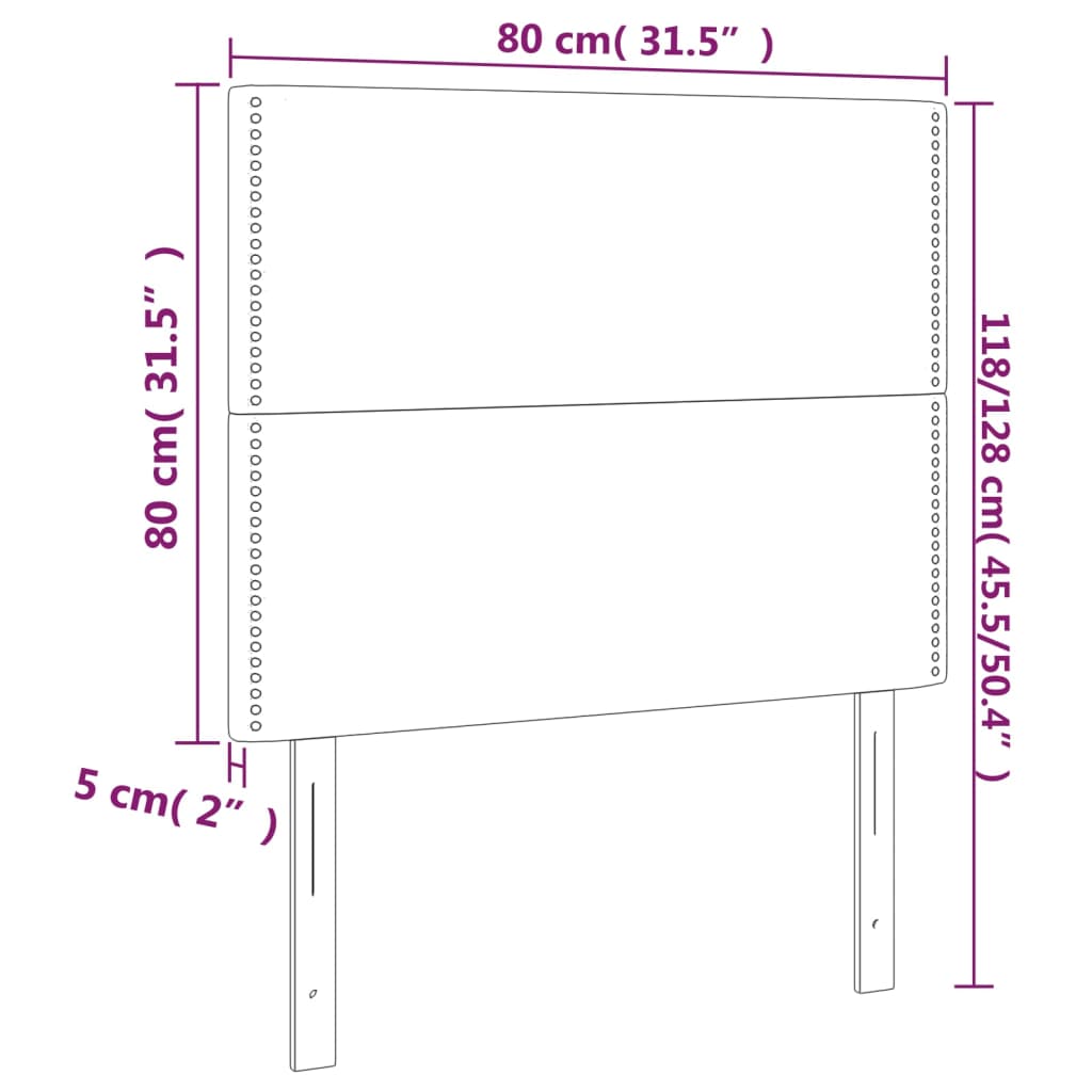 Kopfteile 2 Stk. Creme 80x5x78/88 cm Kunstleder