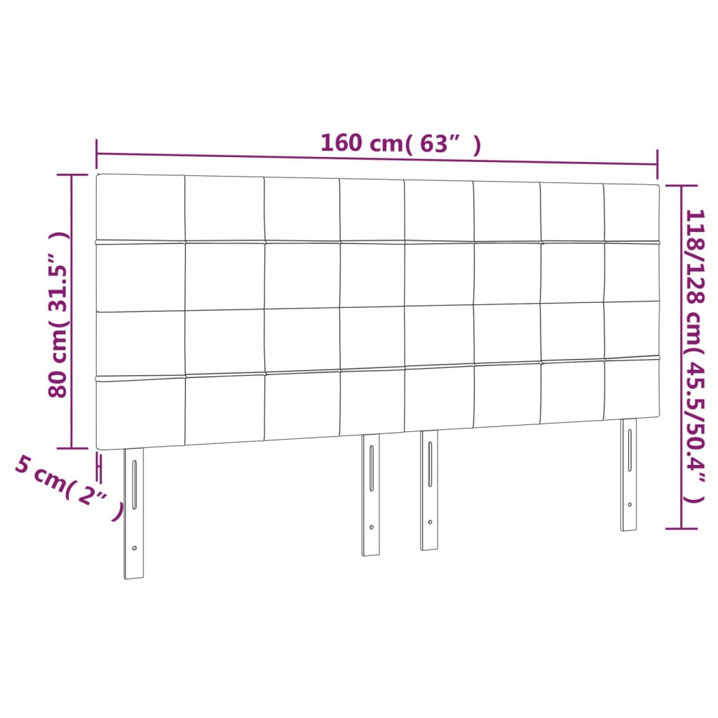 Kopfteile 4 Stk. Schwarz 80x5x78/88 cm Stoff