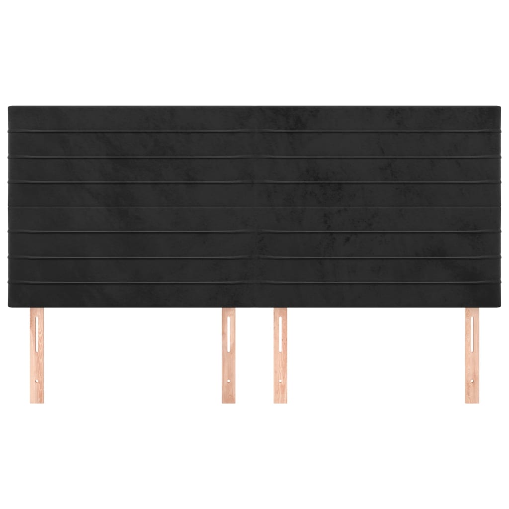 Kopfteile 4 Stk. Schwarz 80x5x78/88 cm Samt