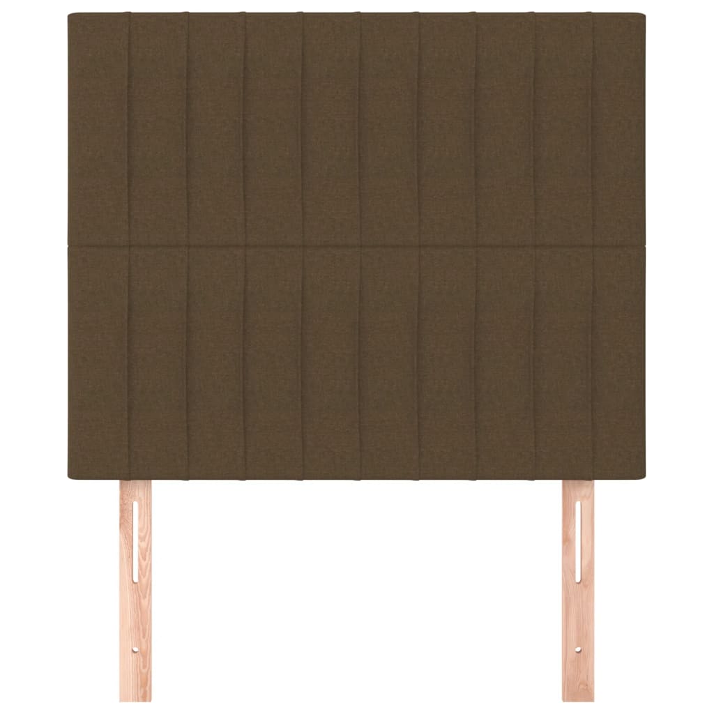 Kopfteile 2 Stk. Dunkelbraun 90x5x78/88 cm Stoff