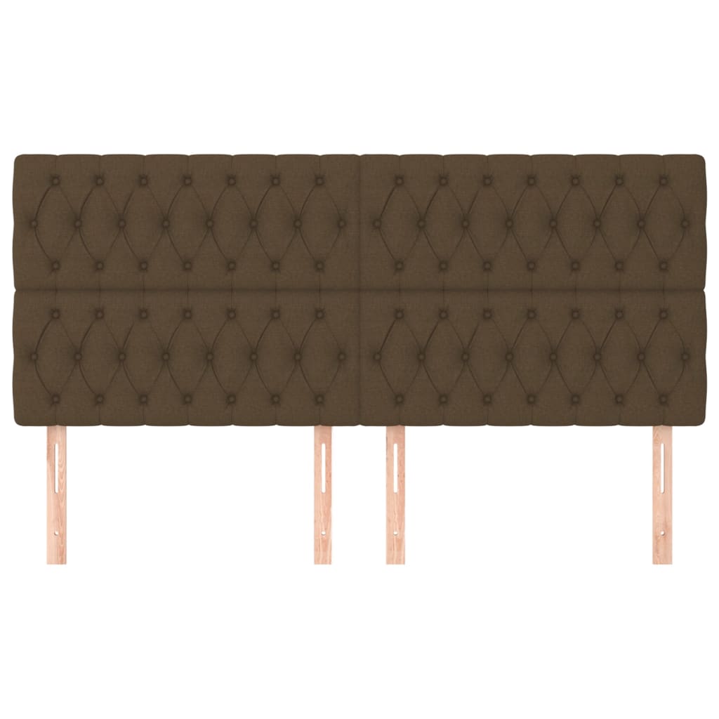 Kopfteile 4 Stk. Dunkelbraun 100x7x78/88 cm Stoff