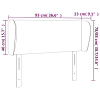 Thumbnail for Kopfteil mit Ohren Dunkelgrau 93x23x78/88 cm Samt