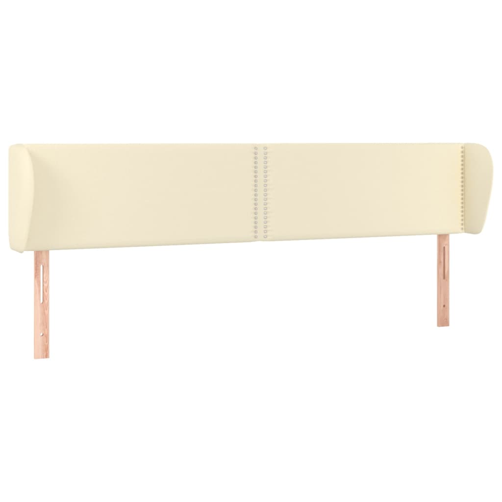 Kopfteil mit Ohren Creme 163x23x78/88 cm Kunstleder