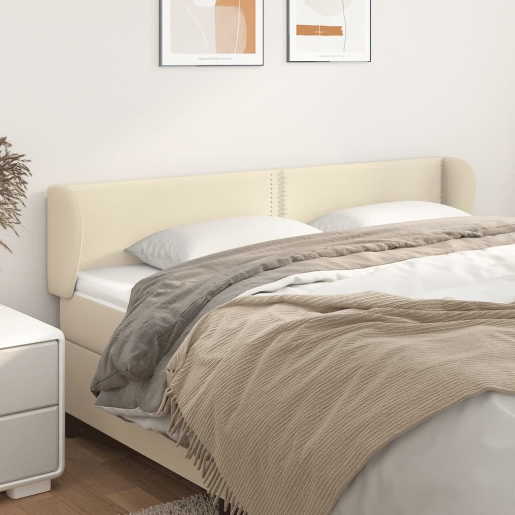 Kopfteil mit Ohren Creme 163x23x78/88 cm Kunstleder
