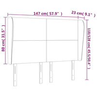 Thumbnail for Kopfteil mit Ohren Cappuccino-Braun 147x23x118/128cm Kunstleder
