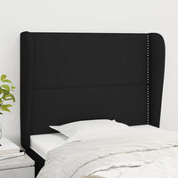Thumbnail for Kopfteil mit Ohren Schwarz 83x23x118/128 cm Stoff