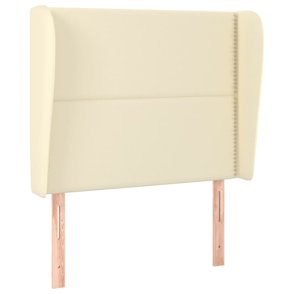 Kopfteil mit Ohren Creme 83x23x118/128 cm Kunstleder