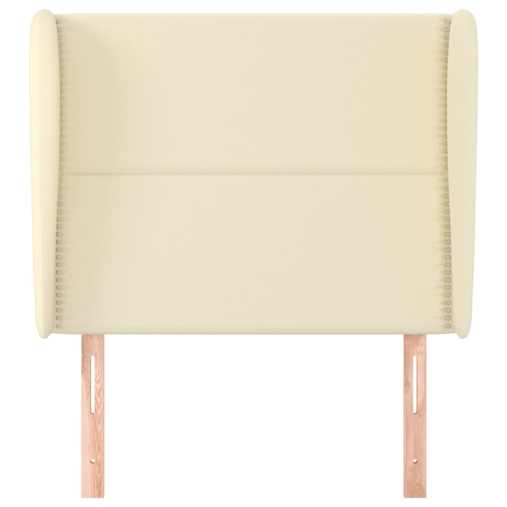 Kopfteil mit Ohren Creme 83x23x118/128 cm Kunstleder