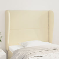 Thumbnail for Kopfteil mit Ohren Creme 83x23x118/128 cm Kunstleder