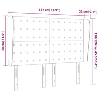 Thumbnail for Kopfteil mit Ohren Cappuccino-Braun 147x23x118/128cm Kunstleder