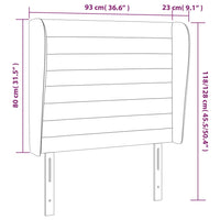 Thumbnail for Kopfteil mit Ohren Taupe 93x23x118/128 cm Stoff