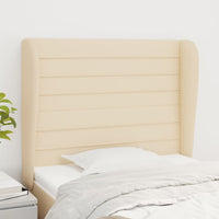 Thumbnail for Kopfteil mit Ohren Creme 93x23x118/128 cm Stoff
