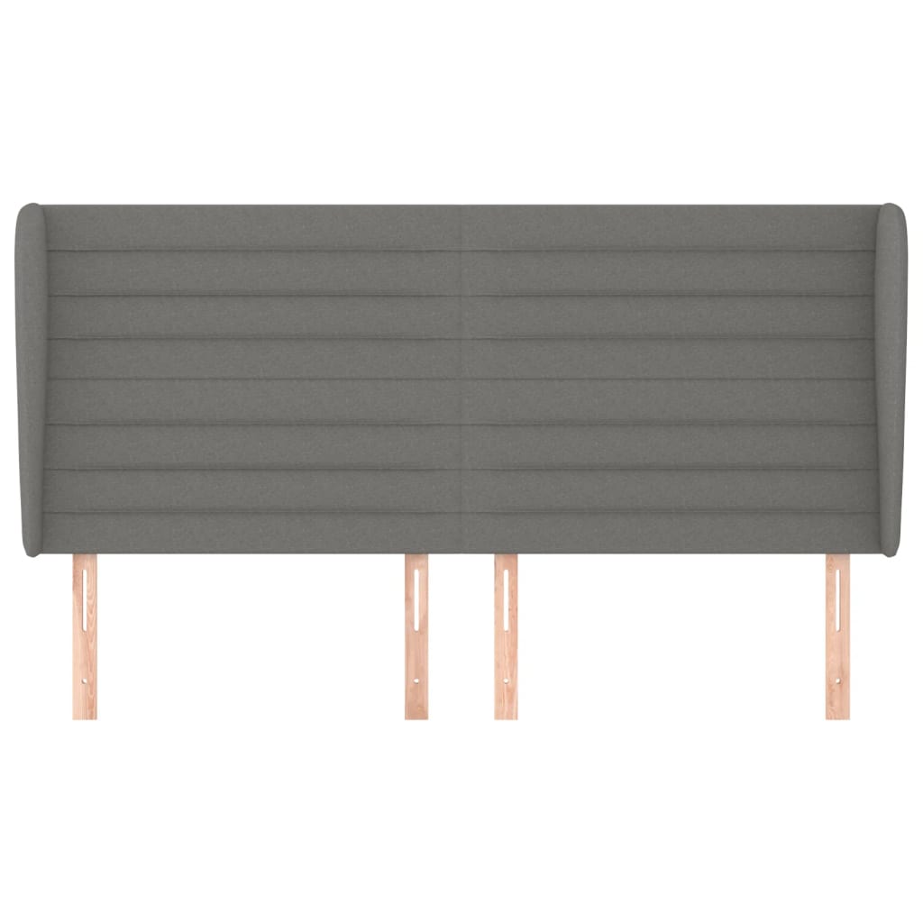Kopfteil mit Ohren Dunkelgrau 203x23x118/128 cm Stoff