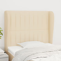 Thumbnail for Kopfteil mit Ohren Creme 83x23x118/128 cm Stoff