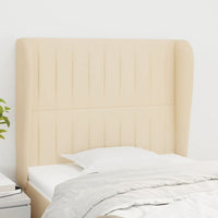 Thumbnail for Kopfteil mit Ohren Creme 93x23x118/128 cm Stoff