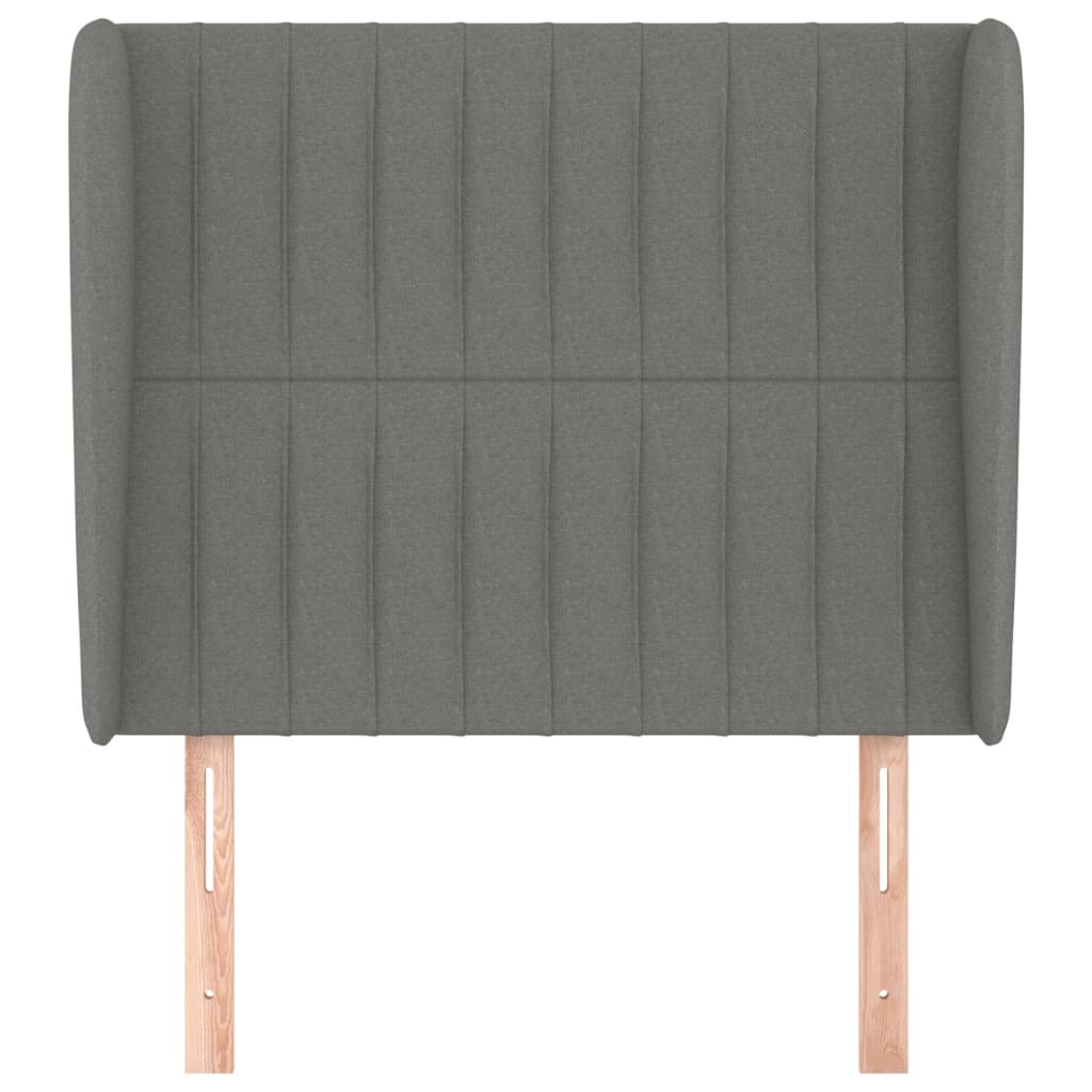 Kopfteil mit Ohren Dunkelgrau 103x23x118/128 cm Stoff