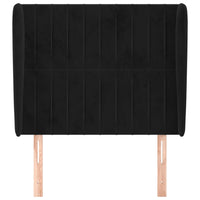Thumbnail for Kopfteil mit Ohren Schwarz 93x23x118/128 cm Samt