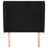 Thumbnail for Kopfteil mit Ohren Schwarz 103x23x118/128 cm Samt