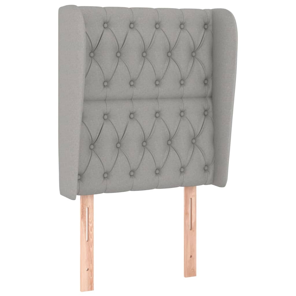Kopfteil mit Ohren Hellgrau 83x23x118/128 cm Stoff