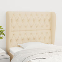 Thumbnail for Kopfteil mit Ohren Creme 93x23x118/128 cm Stoff