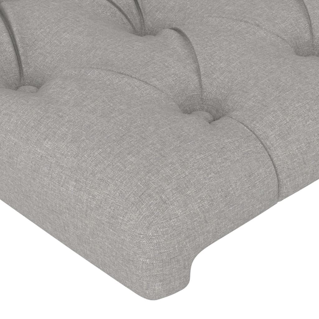 Kopfteil mit Ohren Hellgrau 163x23x118/128 cm Stoff