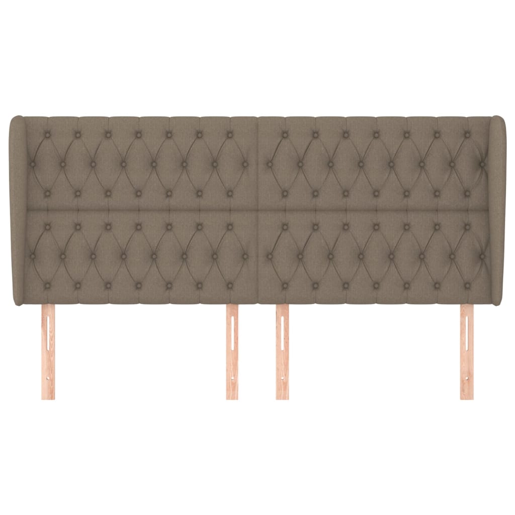 Kopfteil mit Ohren Taupe 203x23x118/128 cm Stoff