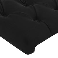 Thumbnail for Kopfteil mit Ohren Schwarz 93x23x118/128 cm Samt