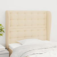 Thumbnail for Kopfteil mit Ohren Creme 93x23x118/128 cm Stoff