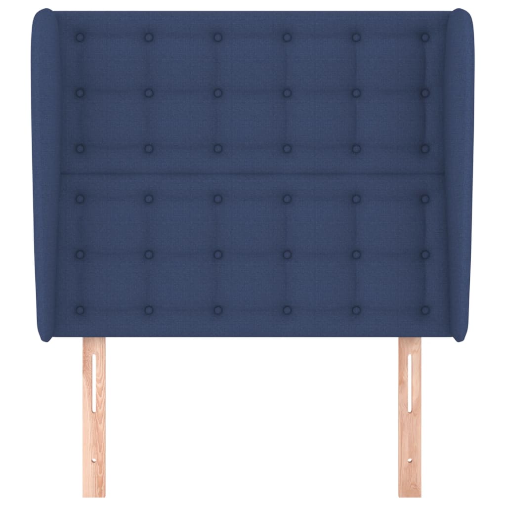 Kopfteil mit Ohren Blau 93x23x118/128 cm Stoff