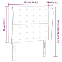Thumbnail for Kopfteil mit Ohren Taupe 103x23x118/128 cm Stoff