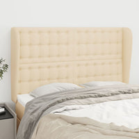 Thumbnail for Kopfteil mit Ohren Creme 147x23x118/128 cm Stoff