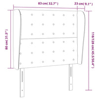 Thumbnail for Kopfteil mit Ohren Schwarz 83x23x118/128 cm Samt