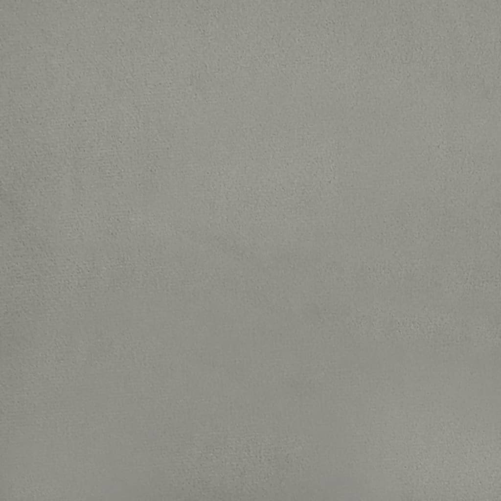 Kopfteil mit Ohren Hellgrau 203x16x78/88 cm Samt