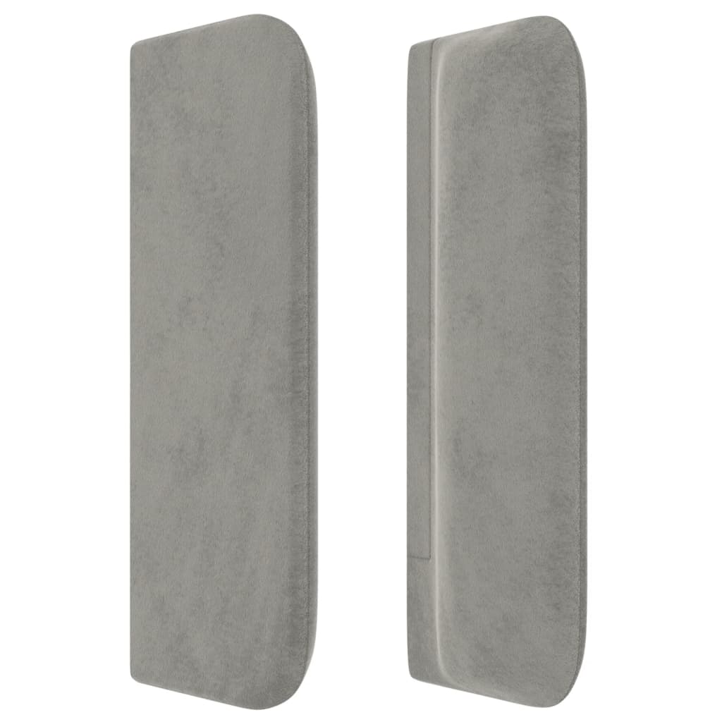 Kopfteil mit Ohren Hellgrau 147x16x78/88 cm Samt