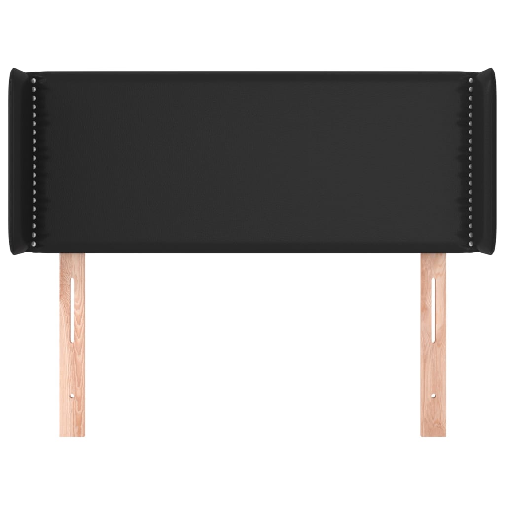 Kopfteil mit Ohren Schwarz 93x16x78/88 cm Kunstleder