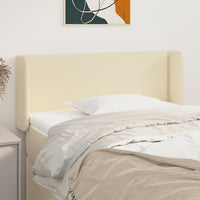 Thumbnail for Kopfteil mit Ohren Creme 103x16x78/88 cm Kunstleder
