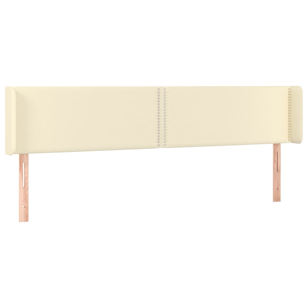 Kopfteil mit Ohren Creme 163x16x78/88 cm Kunstleder