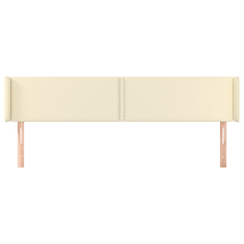 Kopfteil mit Ohren Creme 163x16x78/88 cm Kunstleder