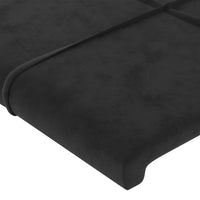 Thumbnail for Kopfteil mit Ohren Schwarz 83x16x78/88 cm Samt