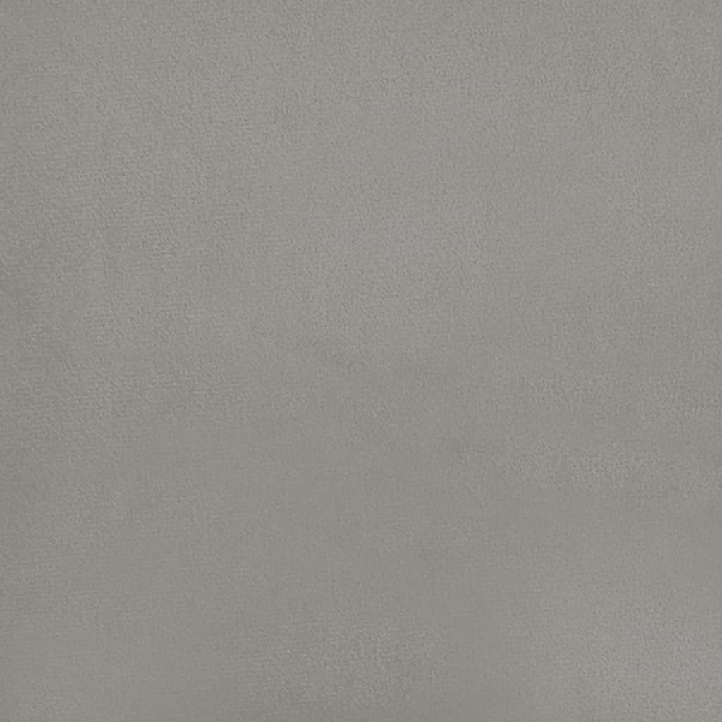 Kopfteil mit Ohren Hellgrau 203x16x78/88 cm Samt