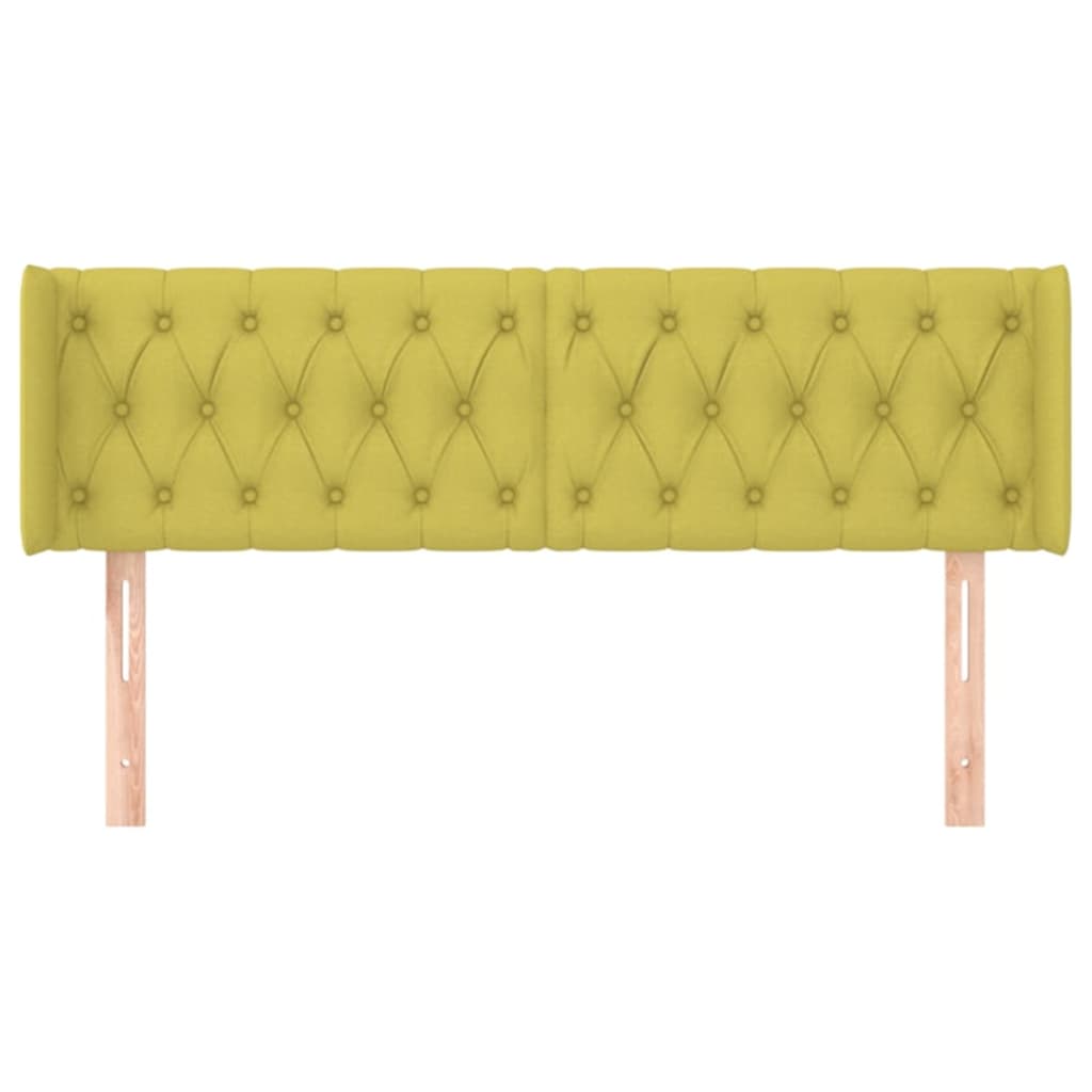 Kopfteil mit Ohren Grün 147x16x78/88 cm Stoff