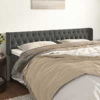 Thumbnail for Kopfteil mit Ohren Dunkelgrau 203x16x78/88 cm Samt