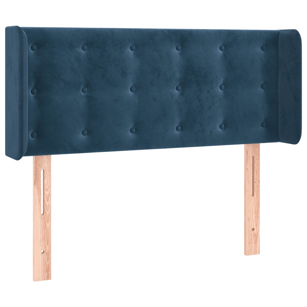 Kopfteil mit Ohren Dunkelblau 83x16x78/88 cm Samt