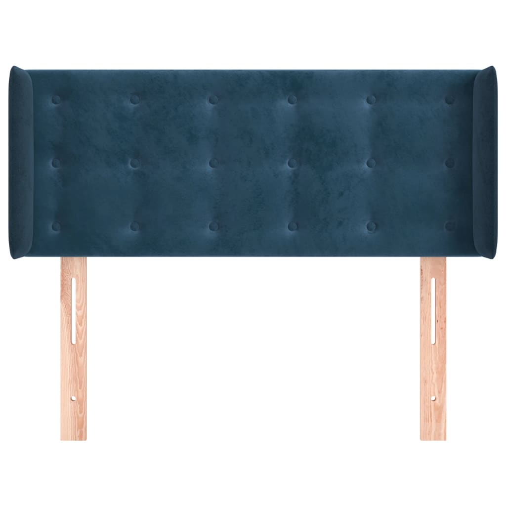 Kopfteil mit Ohren Dunkelblau 83x16x78/88 cm Samt