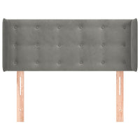 Thumbnail for Kopfteil mit Ohren Hellgrau 93x16x78/88 cm Samt